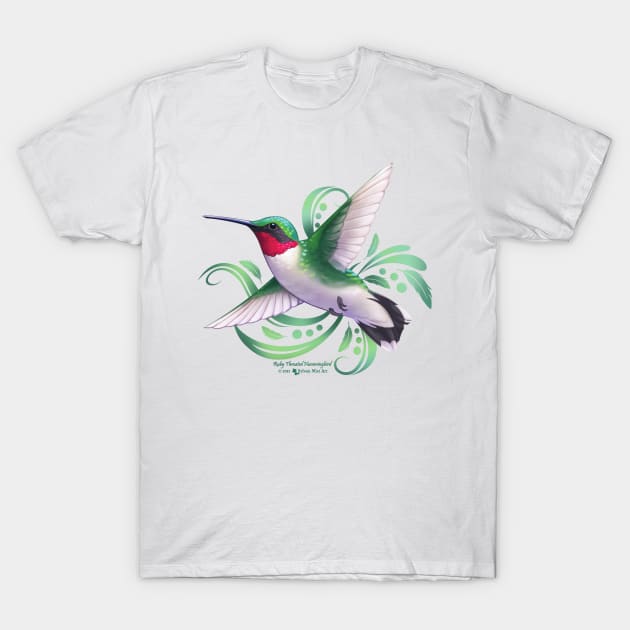 Ruby Throated Hummingbird T-Shirt by Sylvanmistart